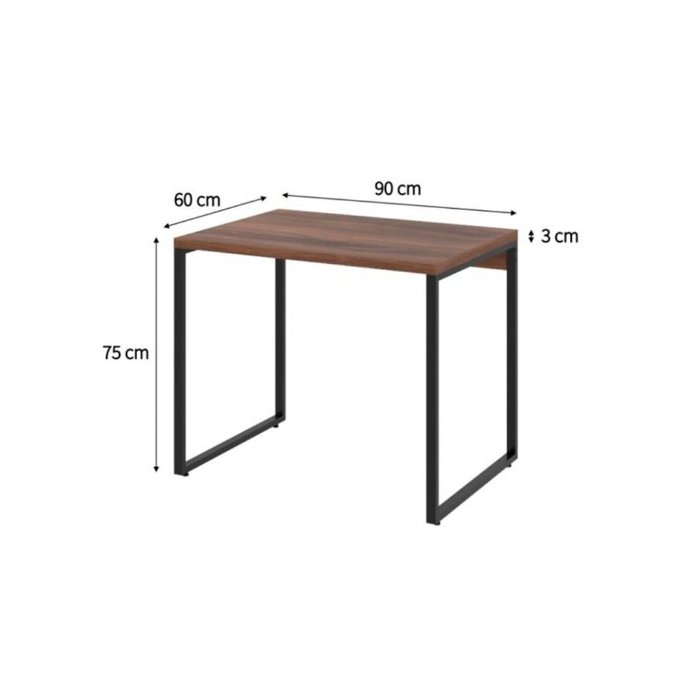 Conjunto de Mesa Kuadra Nogal com Cadeira de Escritório Secretária Giratória Fitz Bege