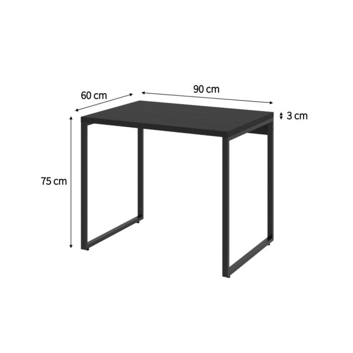 Conjunto de Mesa Kuadra Preta com Cadeira de Escritório Secretária Giratória Fitz Marrom