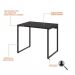 Conjunto de Mesa Kuadra Preta com Cadeira de Escritório Secretária Giratória Fitz Marrom