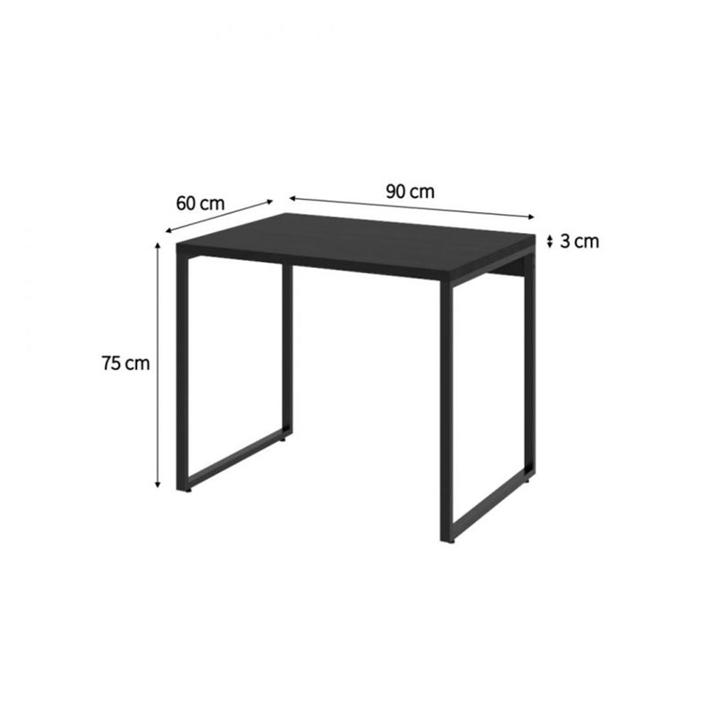 Conjunto de Mesa Kuadra com Cadeira de Escritório Diretor Giratória Charles Preta