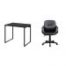 Conjunto de Mesa Kuadra com Cadeira de Escritório Secretária Giratória Clean Preta