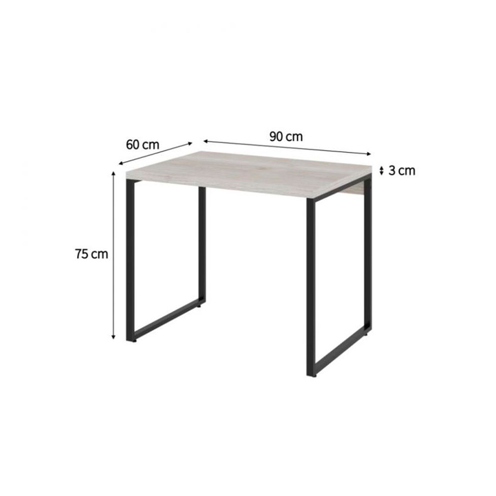 Conjunto de Mesa Kuadra com Cadeira de Escritório Secretária Giratória Fitz Bege