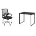 Conjunto de Mesa Kuadra com Cadeira de Escritório Secretária Giratória New Java Preta