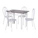 Conjunto de Mesa Monique com 4 Cadeiras Branca Capitonê