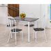Conjunto de Mesa Monique com 4 Cadeiras Branca Preto Flor