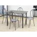 Conjunto de Mesa Monique com 4 Cadeiras Craqueado Preto Capitonê