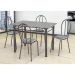 Conjunto de Mesa Monique com 4 Cadeiras Craqueado Preto Listrado