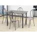 Conjunto de Mesa Monique com 4 Cadeiras Craqueado Preto Rattan