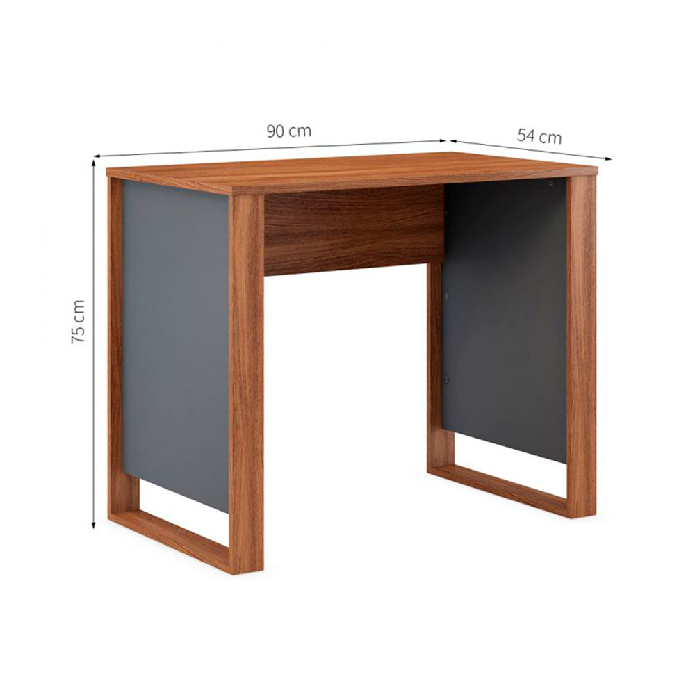 Conjunto de Mesa Morada Amendola e Grafito com Cadeira de Escritório Diretor Giratória Charles Preta