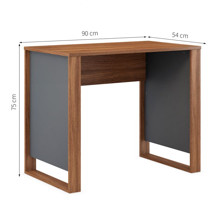 Conjunto de Mesa Morada Amendola e Grafito com Cadeira de Escritório Diretor Giratória Fitz com Braços Ajustáveis Preta