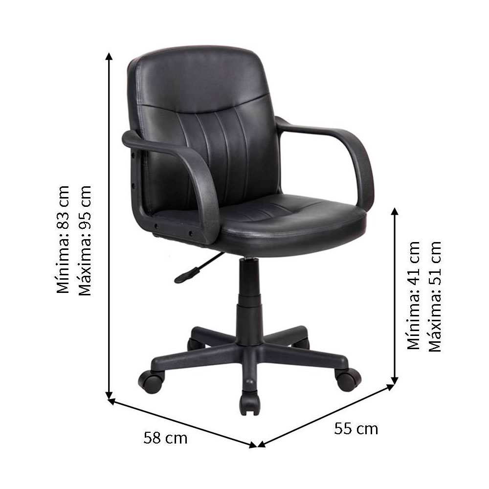 Conjunto de Mesa Morada Amendola e Grafito com Cadeira de Escritório Secretária Giratória Clean Preta