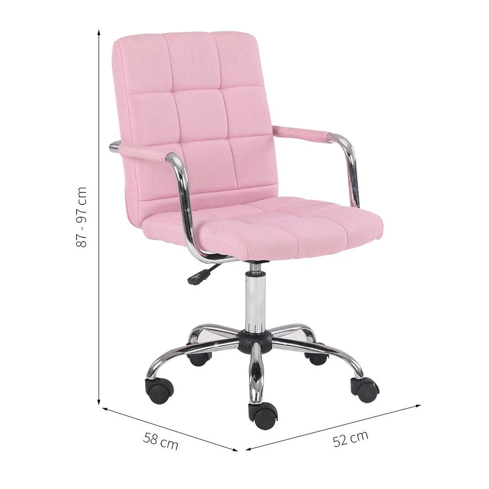 Conjunto de Mesa Morada Amendola e Grafito com Cadeira de Escritório Secretária Giratória Fitz Rosa