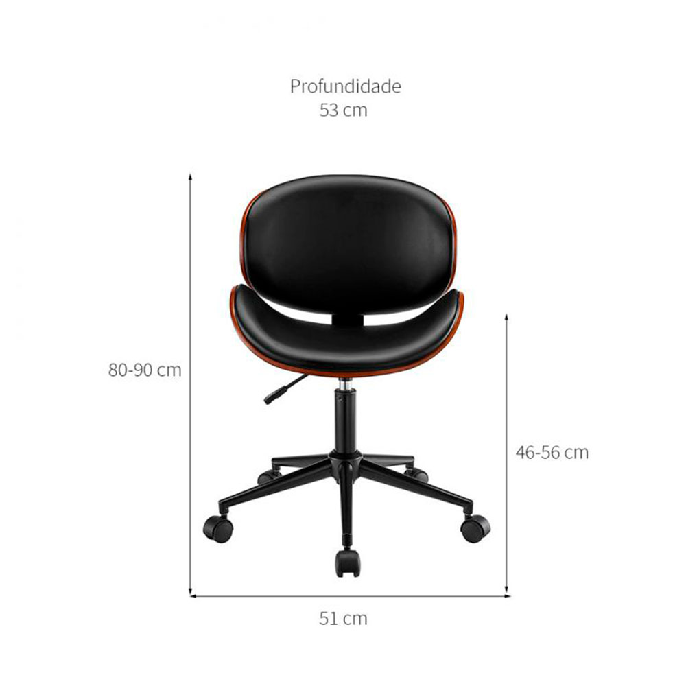 Conjunto de Mesa New Branca com Cadeira de Escritório Diretor Giratória Bergen Preta