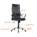 Conjunto de Mesa New Branca com Cadeira de Escritório Diretor Giratória Vancouver II com Braços Preta