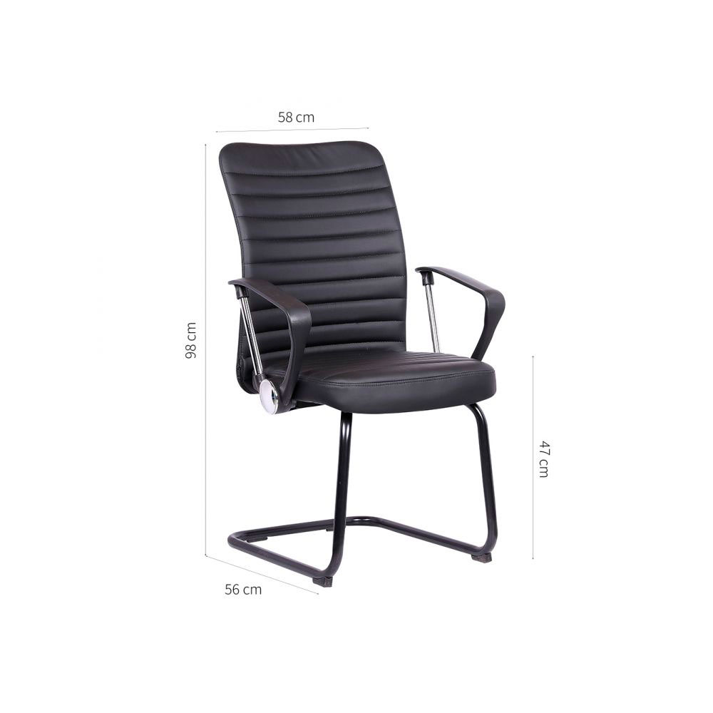Conjunto de Mesa New Branca com Cadeira de Escritório Interlocutor Fixa Oslo Preta