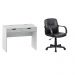 Conjunto de Mesa New Branca com Cadeira de Escritório Secretária Giratória Clean Preta