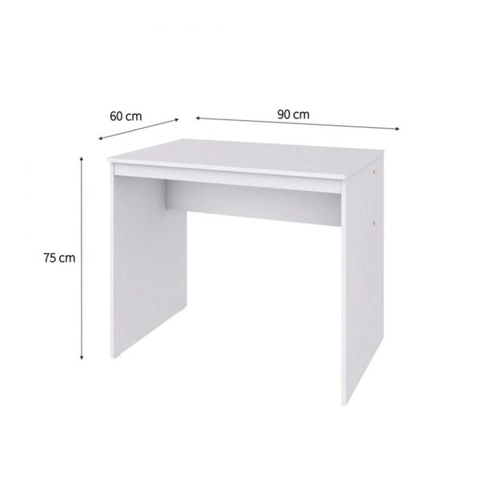 Conjunto de Mesa Office Branca com Cadeira de Escritório Diretor Giratória Charles Preta