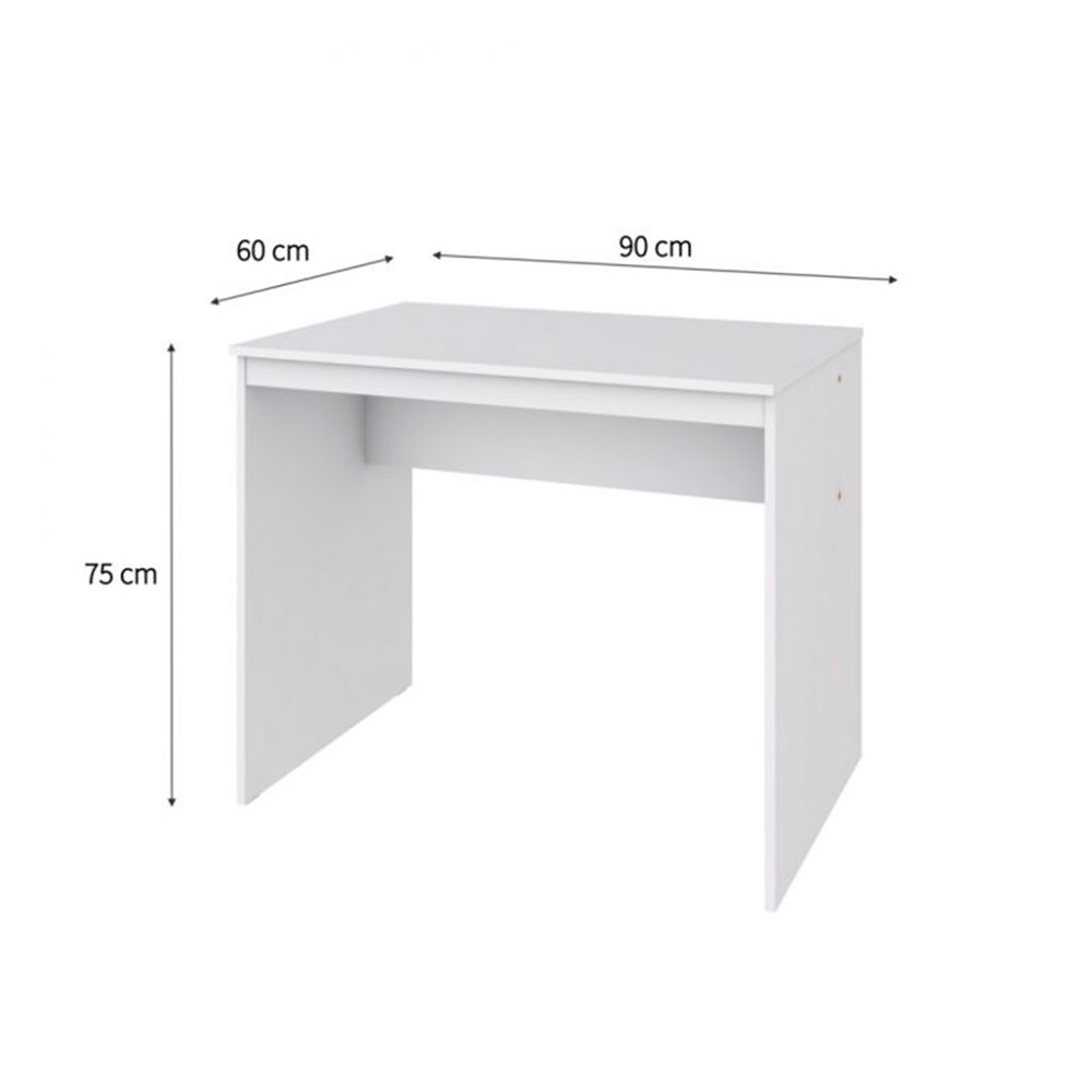 Conjunto de Mesa Office Branca com Cadeira de Escritório Secretária Giratória Fitz Bege