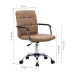 Conjunto de Mesa Office Branca com Cadeira de Escritório Secretária Giratória Fitz Marrom