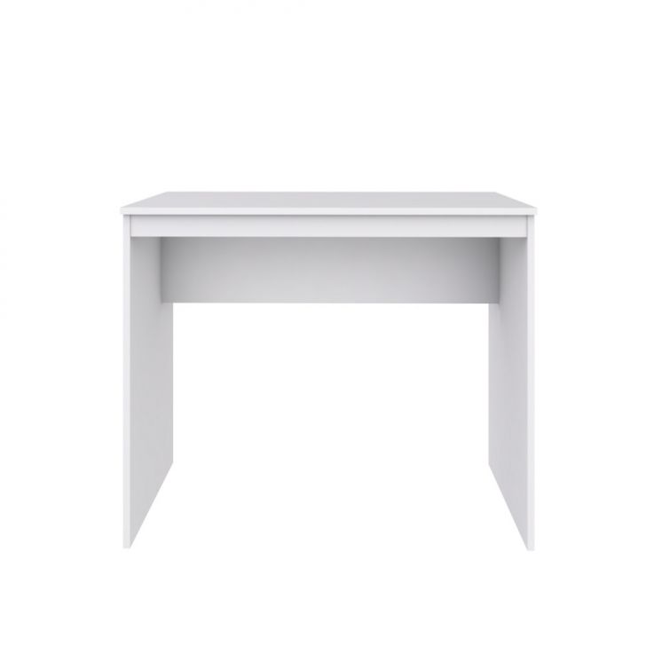 Conjunto de Mesa Office Branca com Cadeira de Escritório Secretária Giratória Fitz Marrom