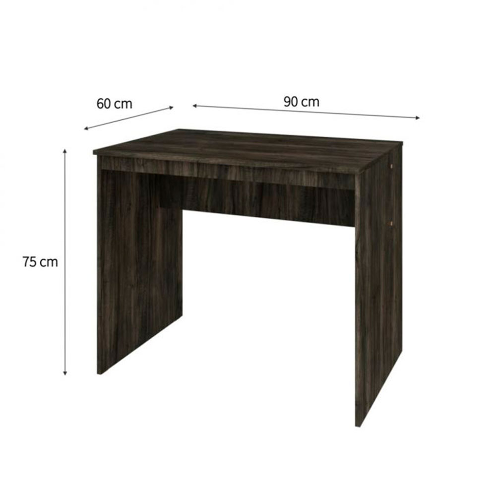 Conjunto de Mesa Office Carvalho Dark com Cadeira de Escritório Diretor Giratória Charles Preta