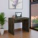 Conjunto de Mesa Office Carvalho Dark com Cadeira de Escritório Diretor Giratória Charles Preta