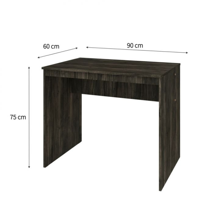 Conjunto de Mesa Office Carvalho Dark com Cadeira de Escritório Secretária Giratória Fitz Marrom