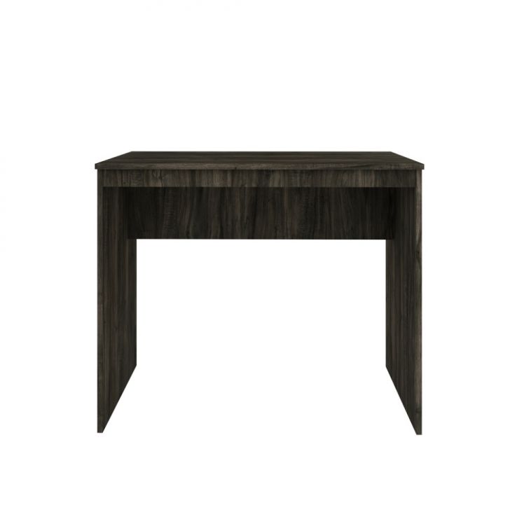 Conjunto de Mesa Office Carvalho Dark com Cadeira de Escritório Secretária Giratória Fitz Marrom