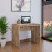 Conjunto de Mesa Office Carvalho com Cadeira de Escritório Diretor Giratória Charles Preta