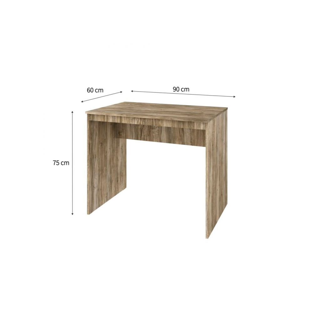 Conjunto de Mesa Office Carvalho com Cadeira de Escritório Secretária Giratória Clean Preta
