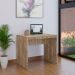 Conjunto de Mesa Office Carvalho com Cadeira de Escritório Secretária Giratória Clean Preta