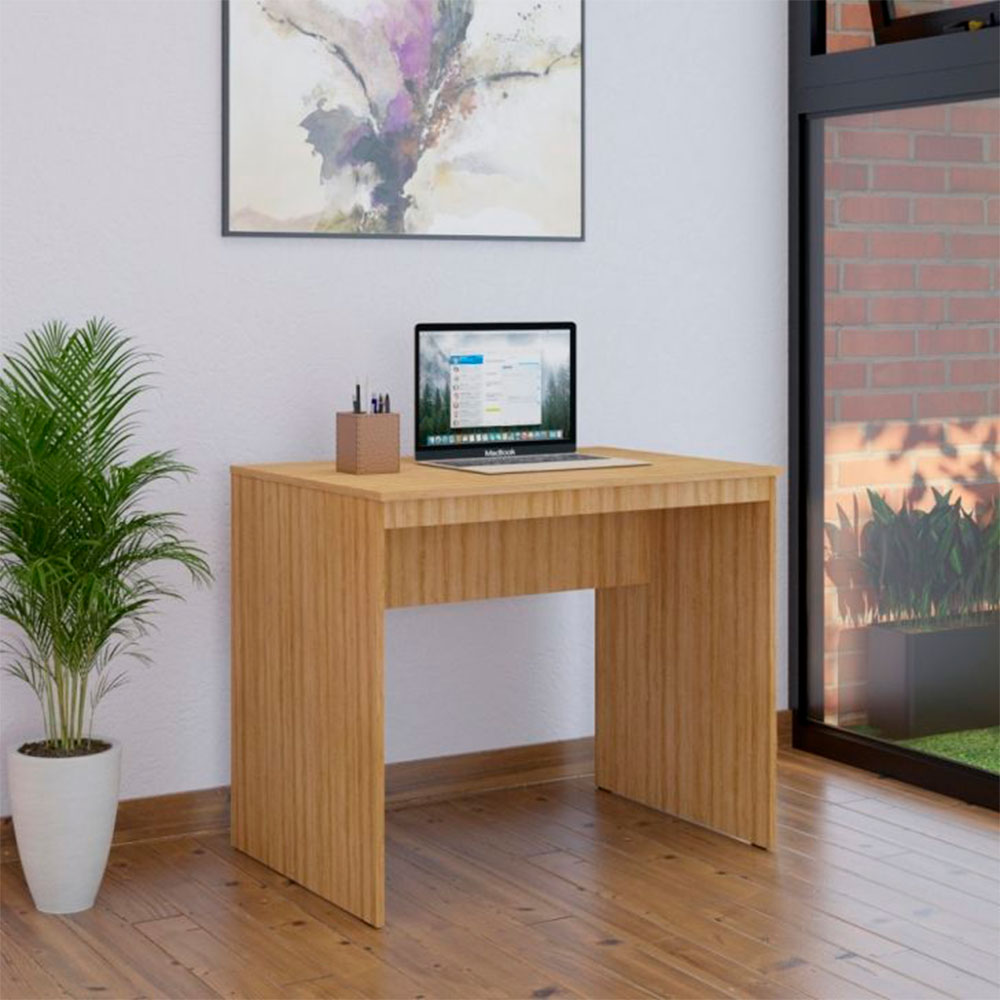 Conjunto de Mesa Office Mel com Cadeira de Escritório Diretor Giratória Charles Preta
