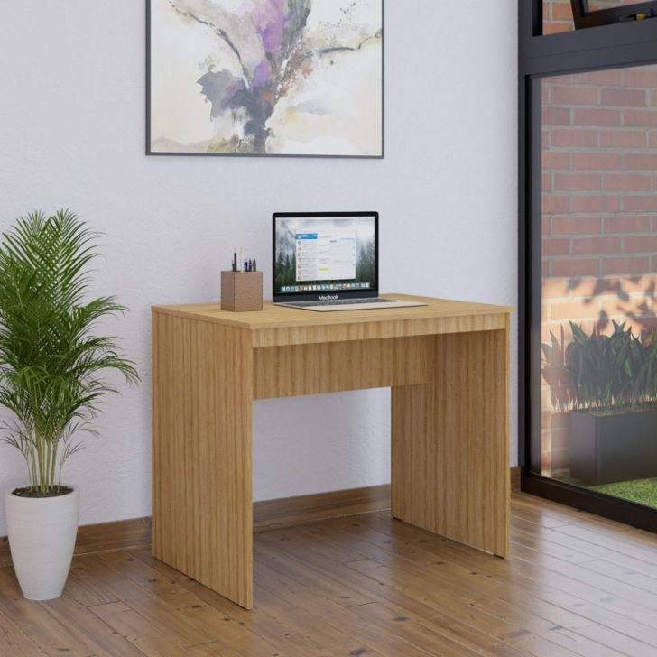 Conjunto de Mesa Office Mel com Cadeira de Escritório Diretor Giratória Vancouver Preta