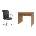 Conjunto de Mesa Office Mel com Cadeira de Escritório Interlocutor Fixa Oslo Preta