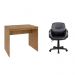 Conjunto de Mesa Office Mel com Cadeira de Escritório Secretária Giratória Clean Preta
