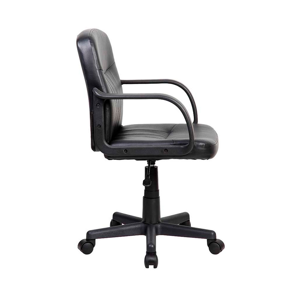 Conjunto de Mesa Office Mel com Cadeira de Escritório Secretária Giratória Clean Preta