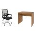 Conjunto de Mesa Office Mel com Cadeira de Escritório Secretária Giratória New Java Preta