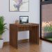 Conjunto de Mesa Office Nogal com Cadeira de Escritório Diretor Giratória Charles Preta