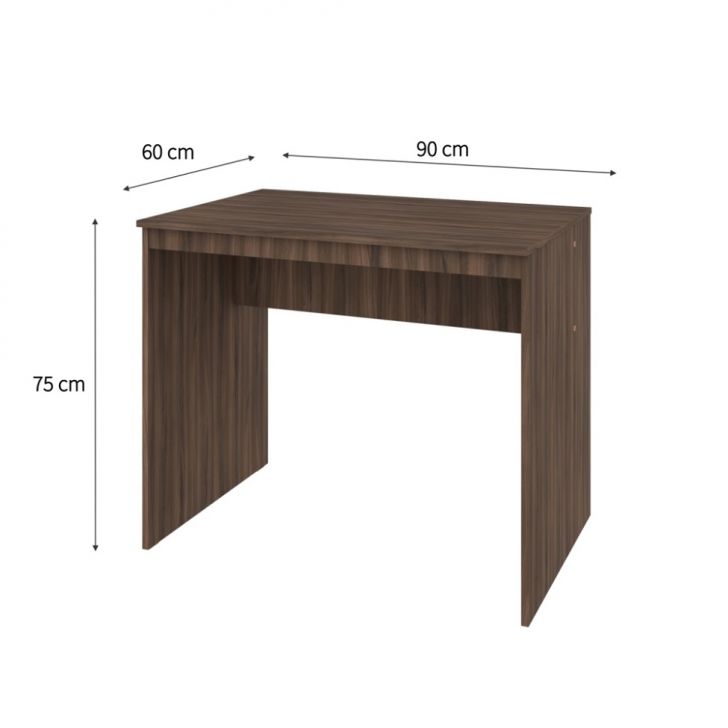 Conjunto de Mesa Office Nogal com Cadeira de Escritório Secretária Giratória Fitz Marrom