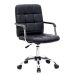 Conjunto de Mesa Office Nogal com Cadeira de Escritório Secretária Giratória Fitz Preta