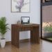 Conjunto de Mesa Office Nogal com Cadeira de Escritório Secretária Giratória Fitz Preta