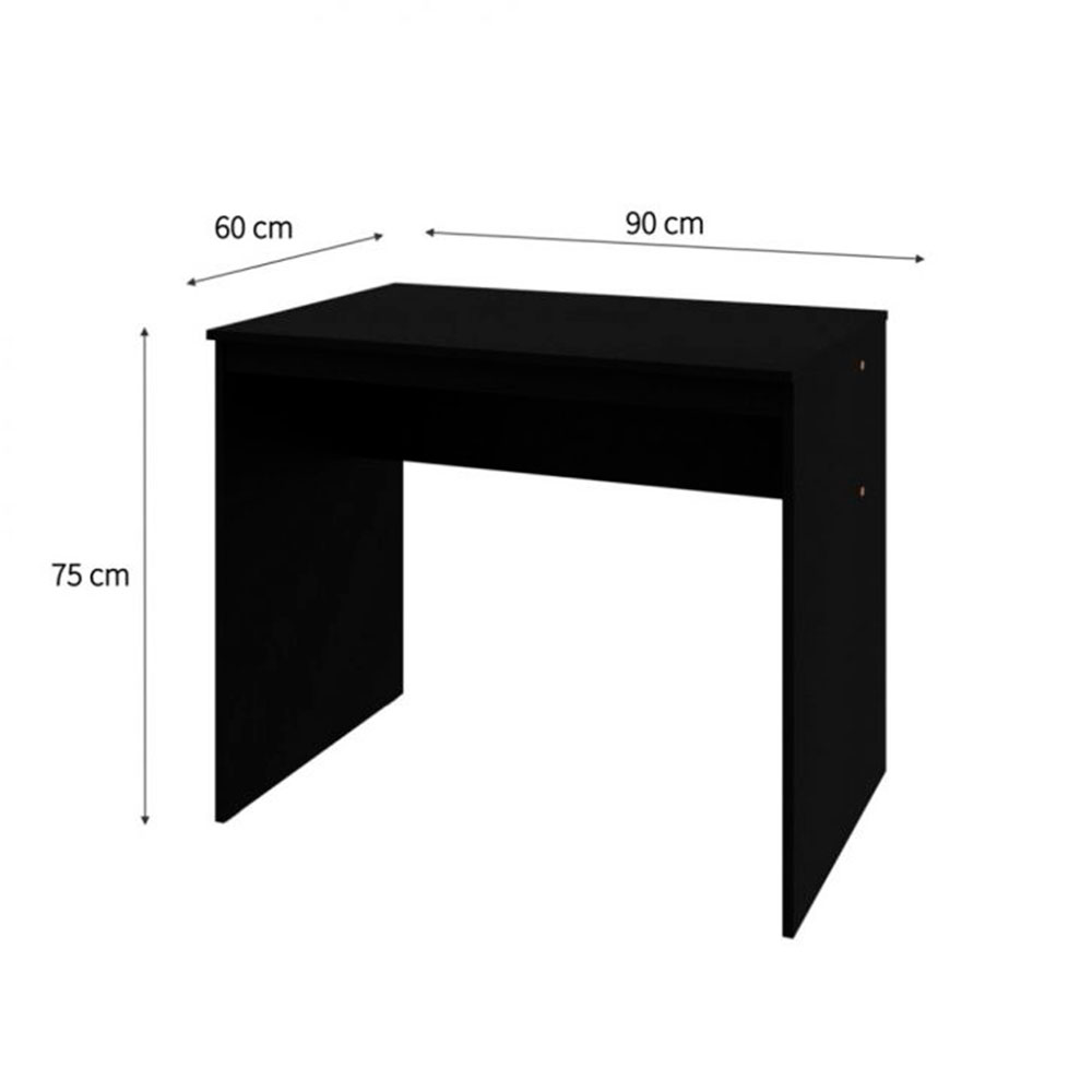Conjunto de Mesa Office Preta com Cadeira de Escritório Diretor Giratória Charles Preta