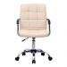 Conjunto de Mesa Office Preta com Cadeira de Escritório Secretária Giratória Fitz Bege