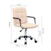Conjunto de Mesa Office Preta com Cadeira de Escritório Secretária Giratória Fitz Bege
