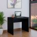 Conjunto de Mesa Office Preta com Cadeira de Escritório Secretária Giratória Fitz Bege