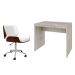 Conjunto de Mesa Office Snow com Cadeira de Escritório Diretor Giratória Lauren Branca