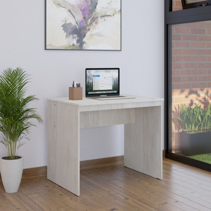 Conjunto de Mesa Office Snow com Cadeira de Escritório Diretor Giratória Vancouver Preta