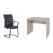 Conjunto de Mesa Office Snow com Cadeira de Escritório Interlocutor Fixa Oslo Preta