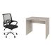 Conjunto de Mesa Office Snow com Cadeira de Escritório Secretária Giratória New Java Preta