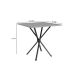 Conjunto de Mesa Quadrada com Tampo Granito e 4 Cadeiras Léia II Revestimento Sintético Preto e Grafiato